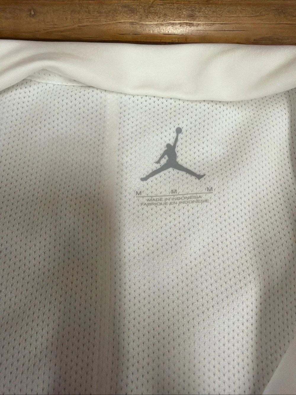 Jordan White Mesh Pullover with Gray Jumpman